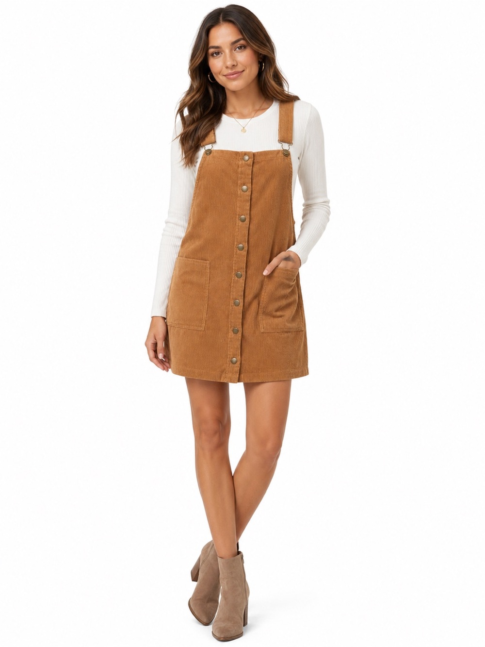 Kori Rust Corduroy Overall Dress
